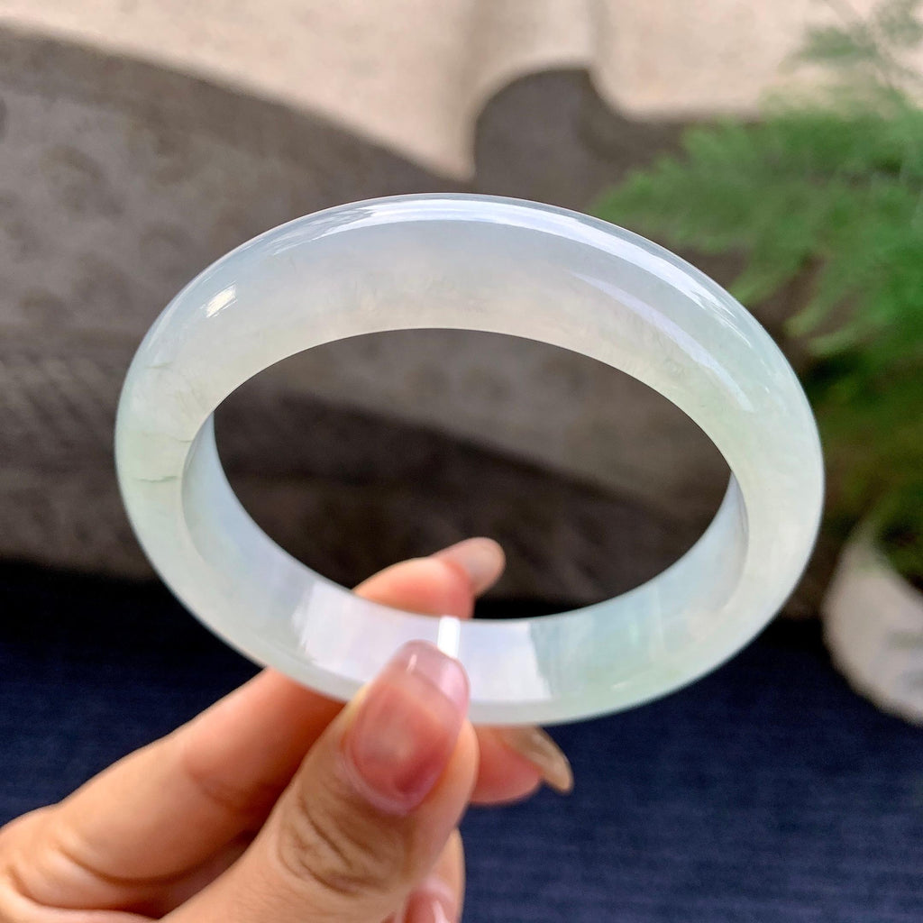 糯冰种带底色平安镯（56.6mm）（yc295584）
