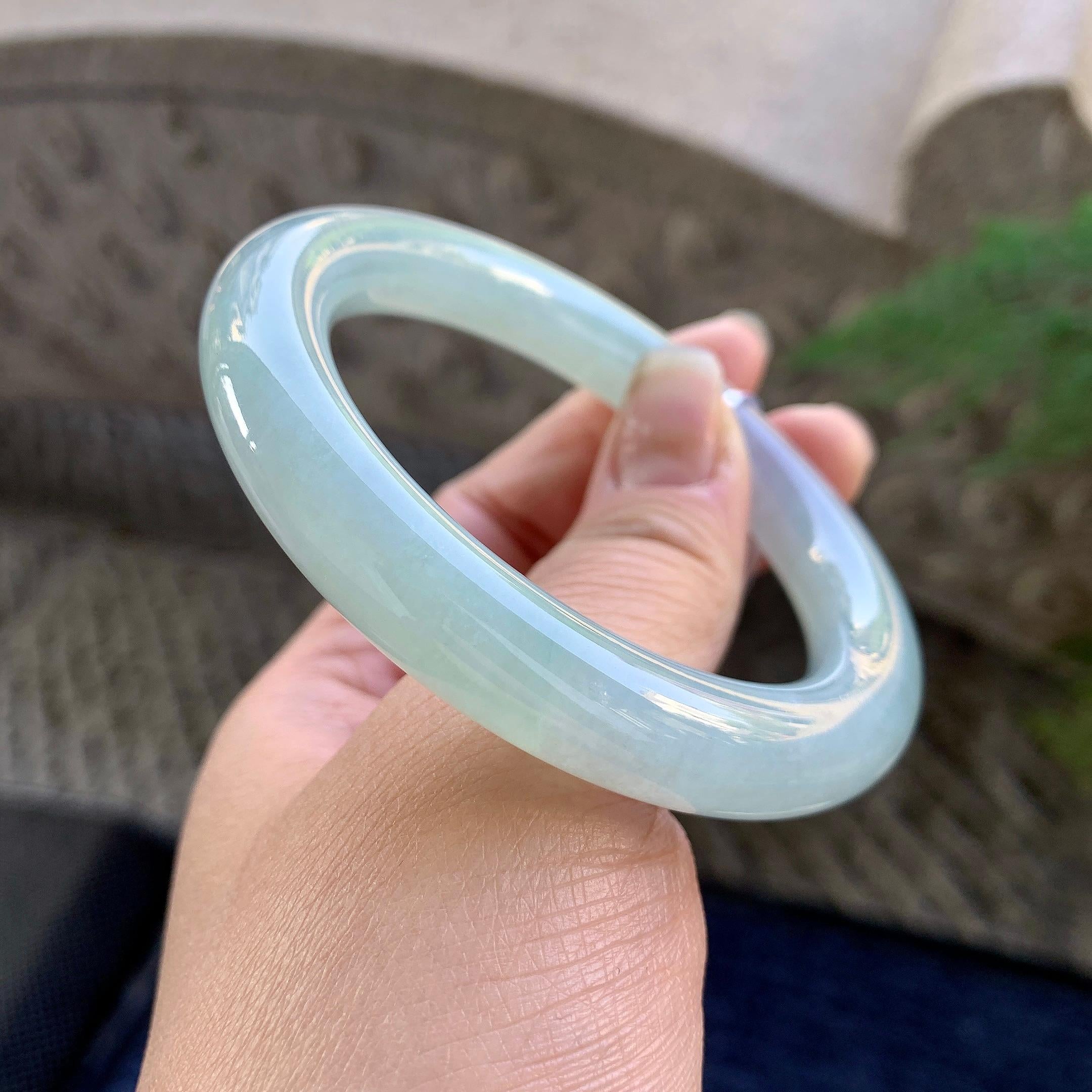 细糯种晴底圆条手镯（56mm）（yc305696）