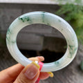 细糯种飘花圆条手镯54圈          天然缅甸A货翡翠（yc390011）