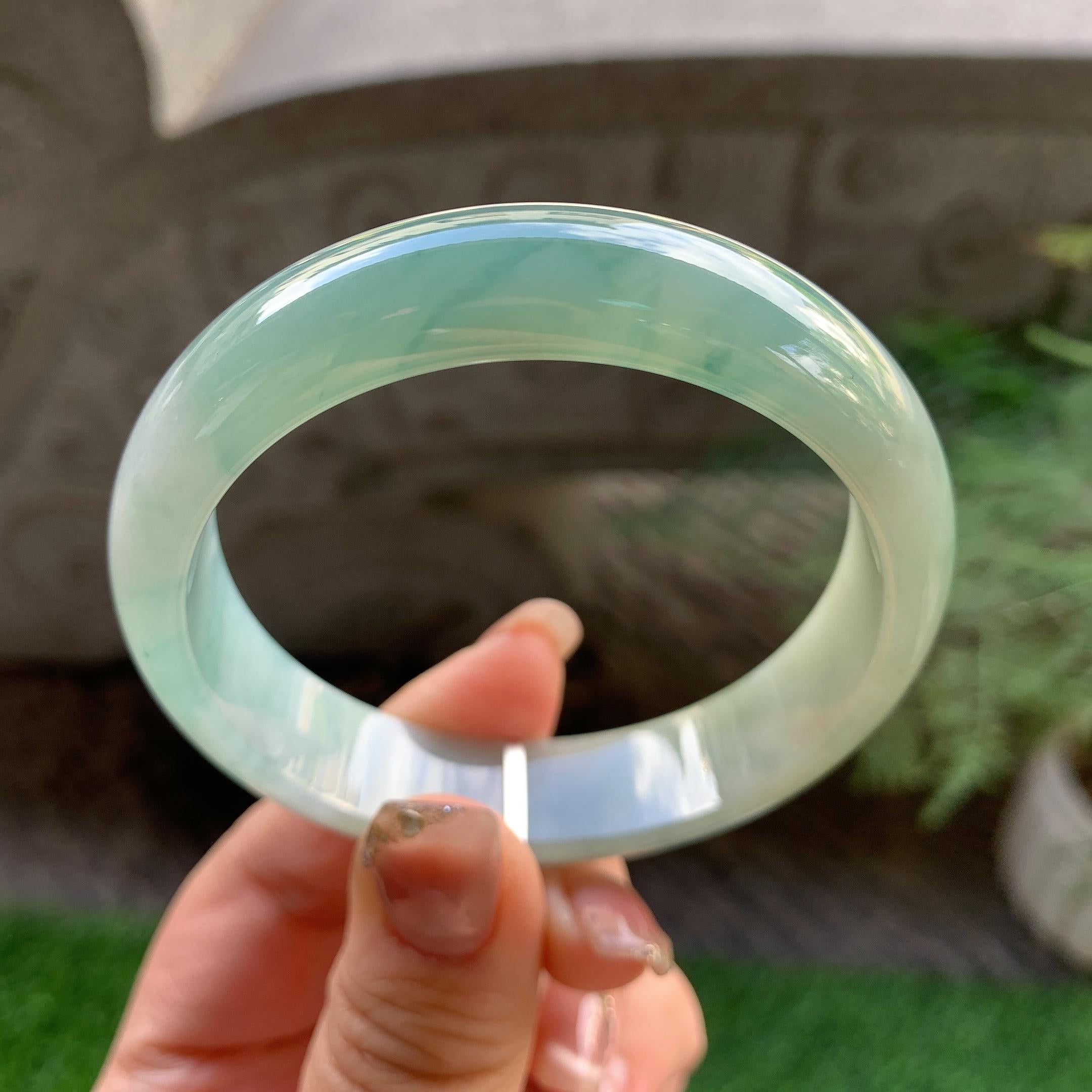 细糯种飘花平安镯（56.4mm）（yc293325）