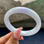 大圈口    糯种淡紫罗兰正圈平安镯60.4圈      天然缅甸A货翡翠（yc426015）