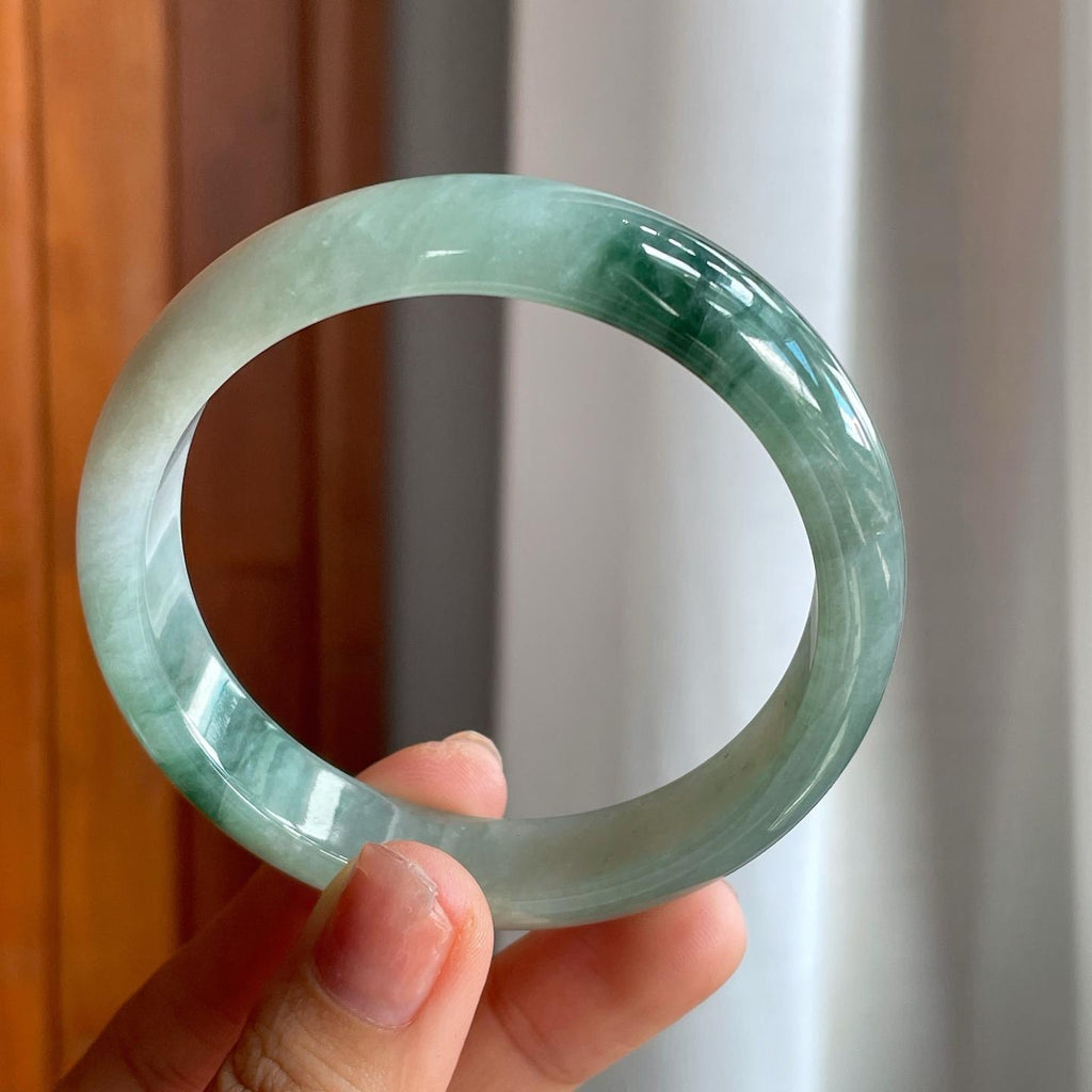 糯冰飘花翡翠平安镯（58.5mm）（yc215235）