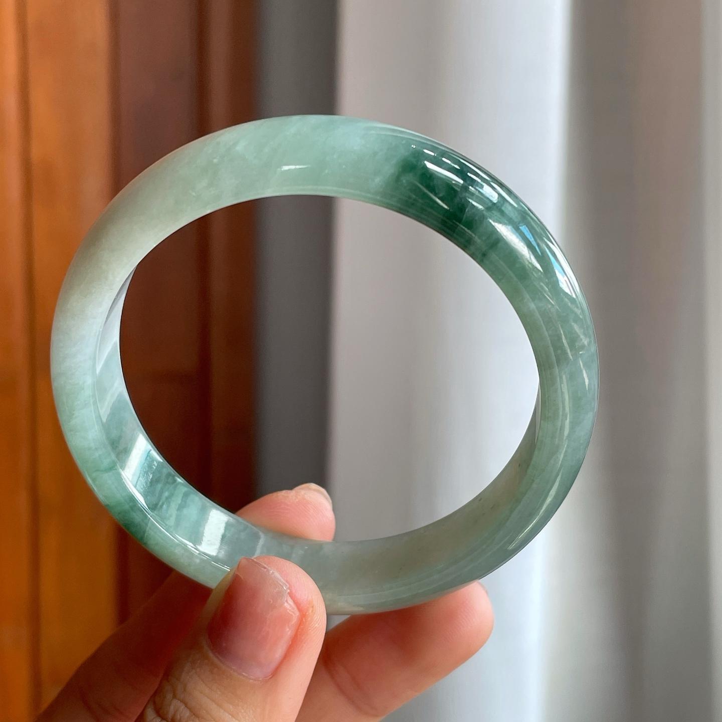 糯冰飘花翡翠平安镯（58.5mm）（yc215235）