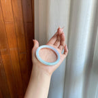 细糯冰飘花翡翠美人条手镯（55.8mm）（yc277415）