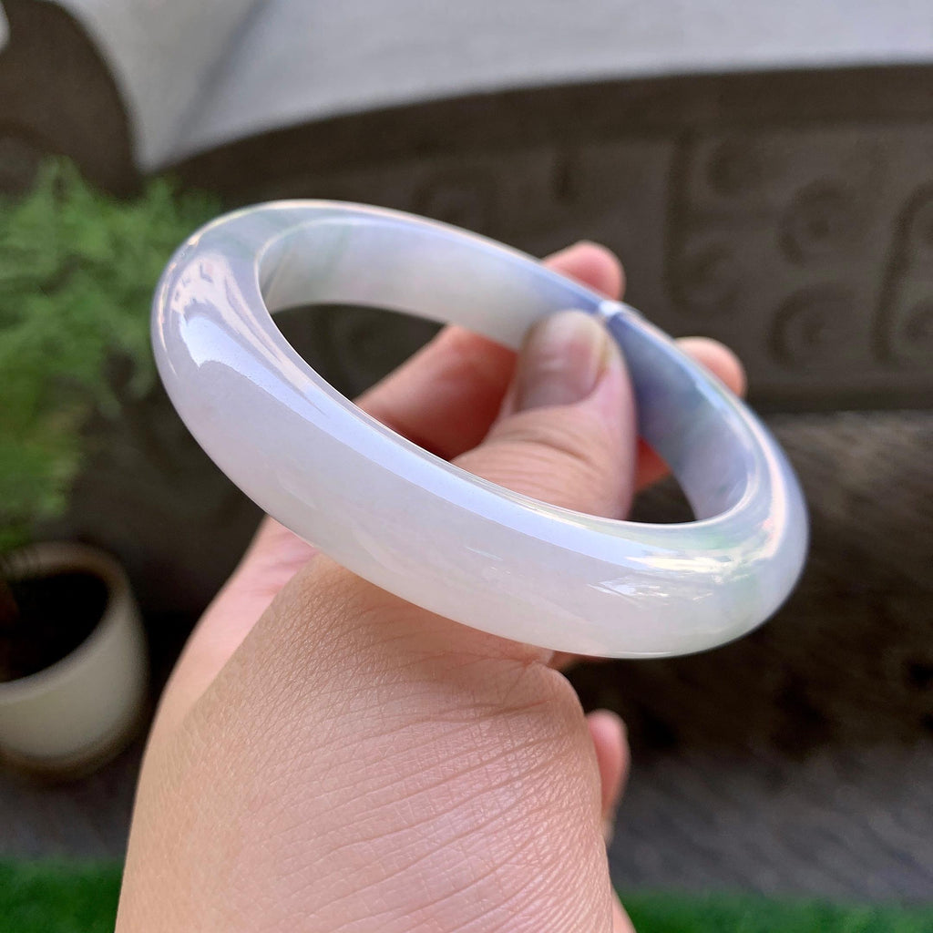 细糯种紫罗兰飘花平安镯（56mm）（yc240754）