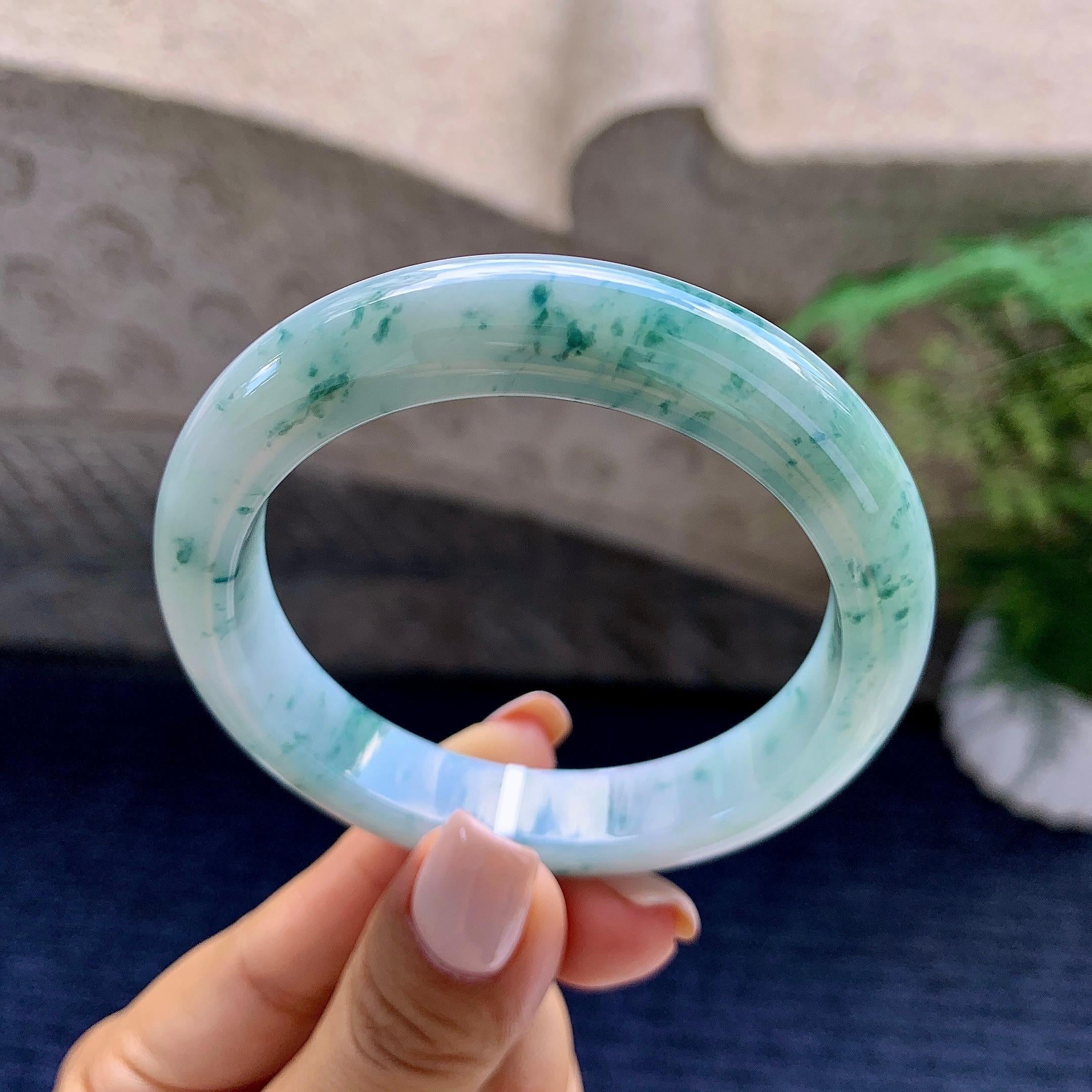 细糯种飘花平安镯（55.5mm）（yc223960）