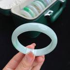 细糯种白底青 正圈翡翠手镯（57mm）（yc017161）