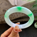 细糯种飘绿平安镯（56mm）（yc264525）