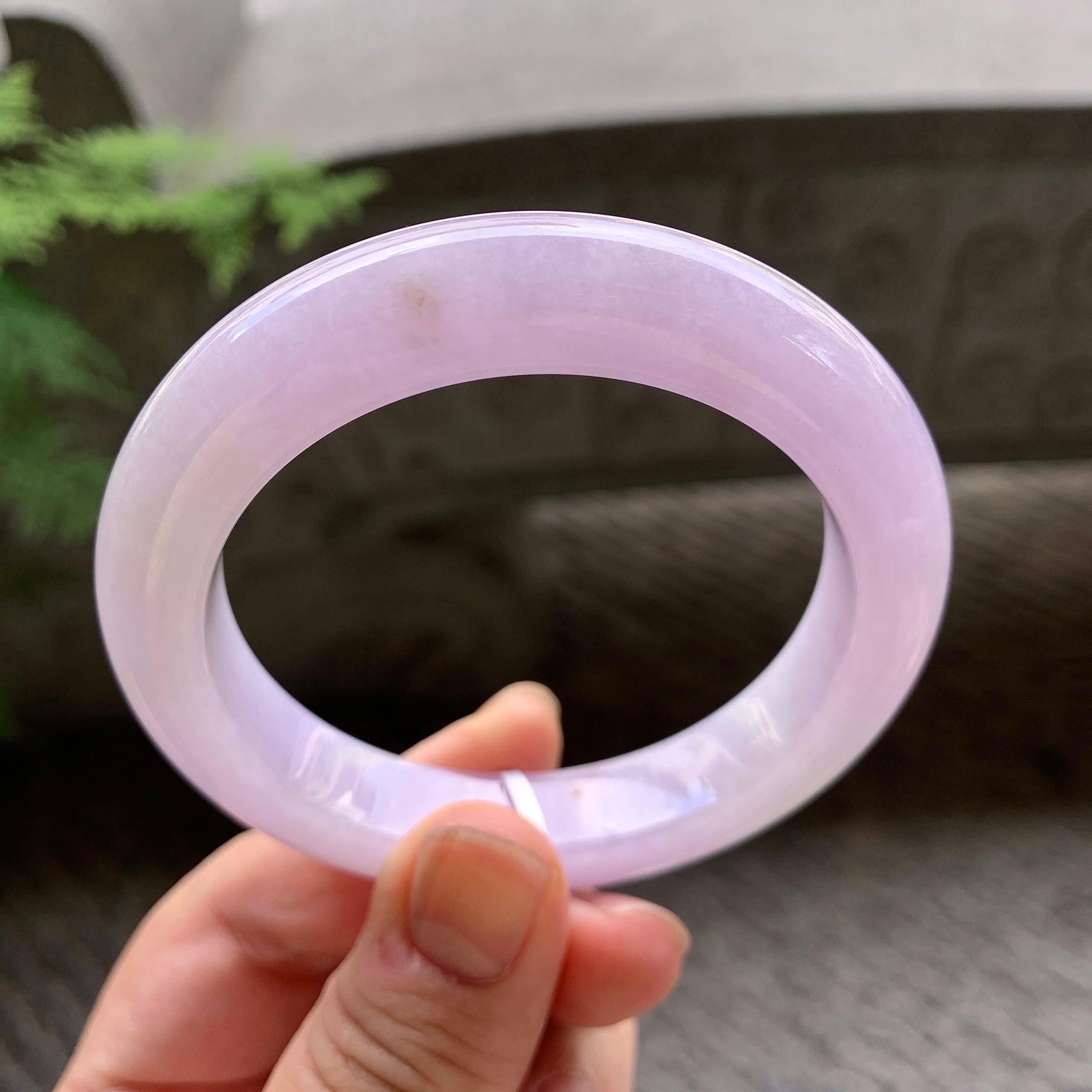 细糯种紫罗兰洒金平安镯（54.5mm）（yc202381）