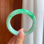 糯冰带色翡翠平安镯（57.5mm）（yc408399）