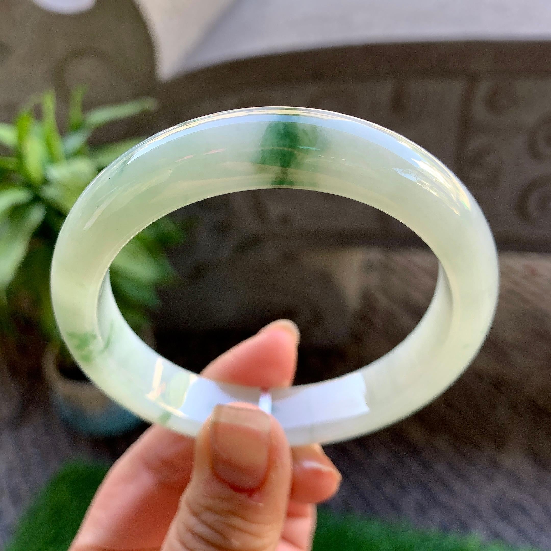 细糯种飘花平安镯（58mm）（yc307327）