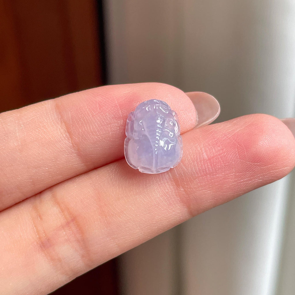 冰种紫罗兰貔貅裸石 天然缅甸A货翡翠（yc530442）