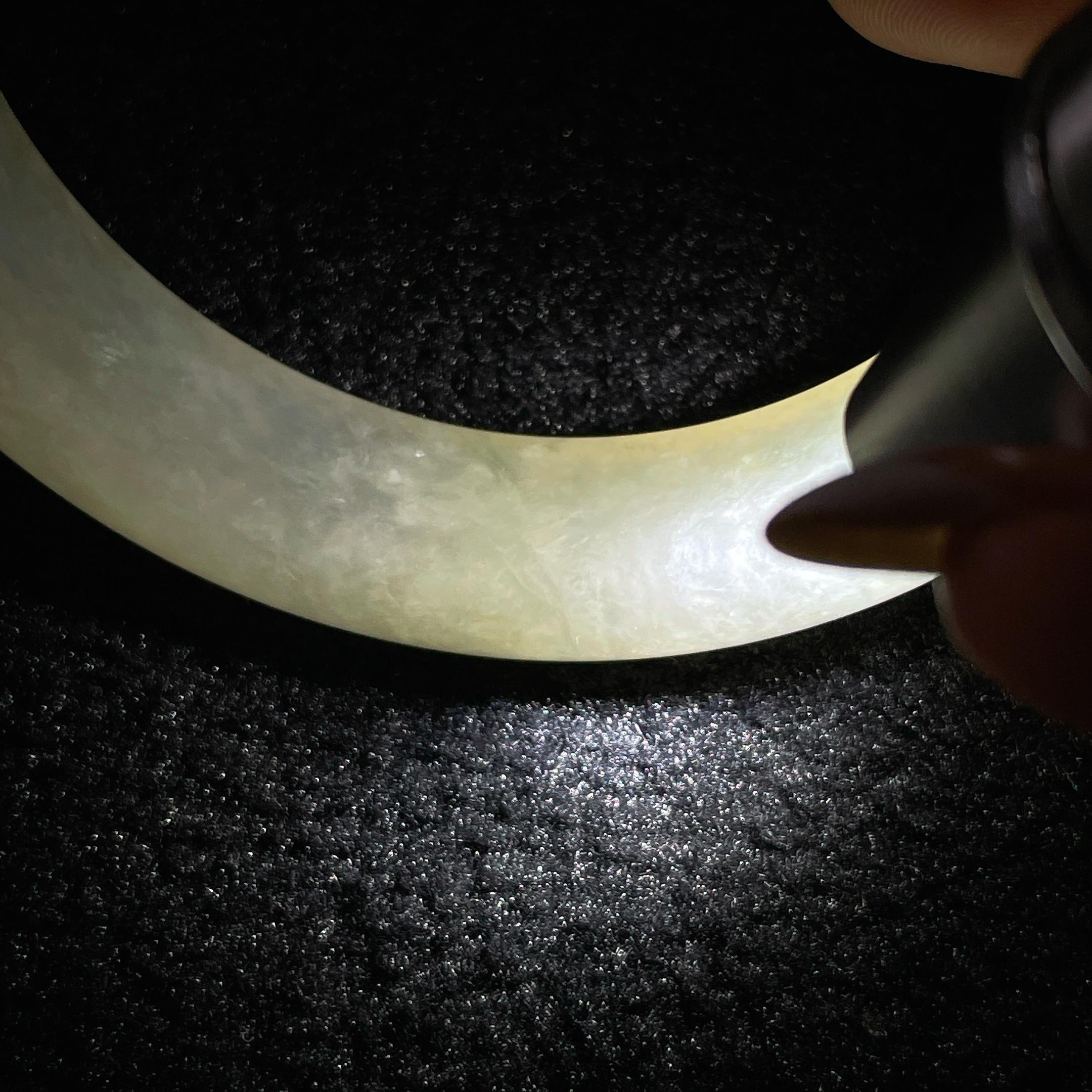 糯冰晴水翡翠平安镯（54.7mm)（yc424435）