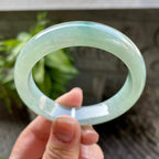 细糯种飘花正圈平安镯53.2圈口 天然缅甸A货翡翠（yc320314）