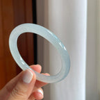 冰种带底色翡翠圆条手镯（54mm）（yc251042）