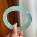 冰种晴底翡翠平安镯（57.5mm）（yc216835）