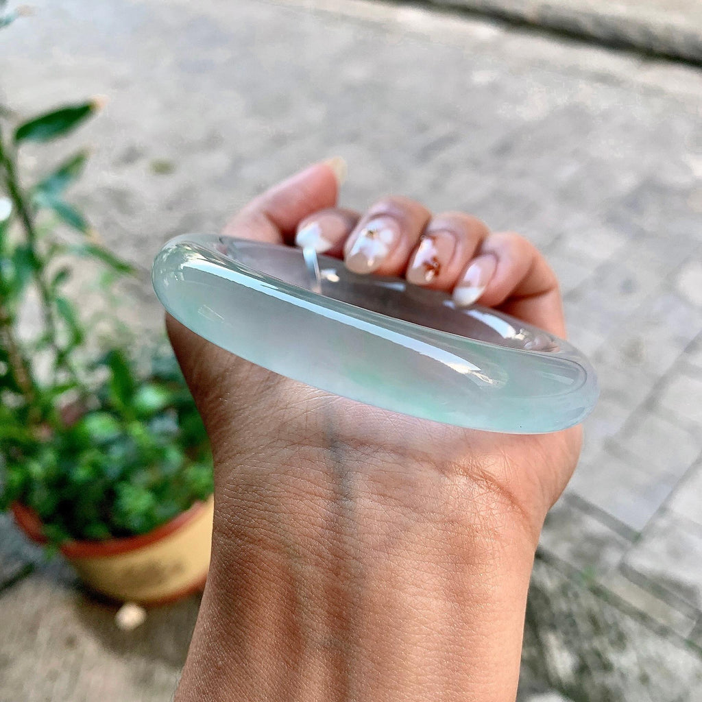 冰种淡晴水圆条手镯（54.9mm）（yc246679）