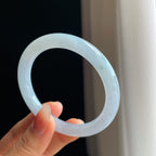 冰种淡紫罗兰翡翠圆条手镯（55mm）（yc329528）
