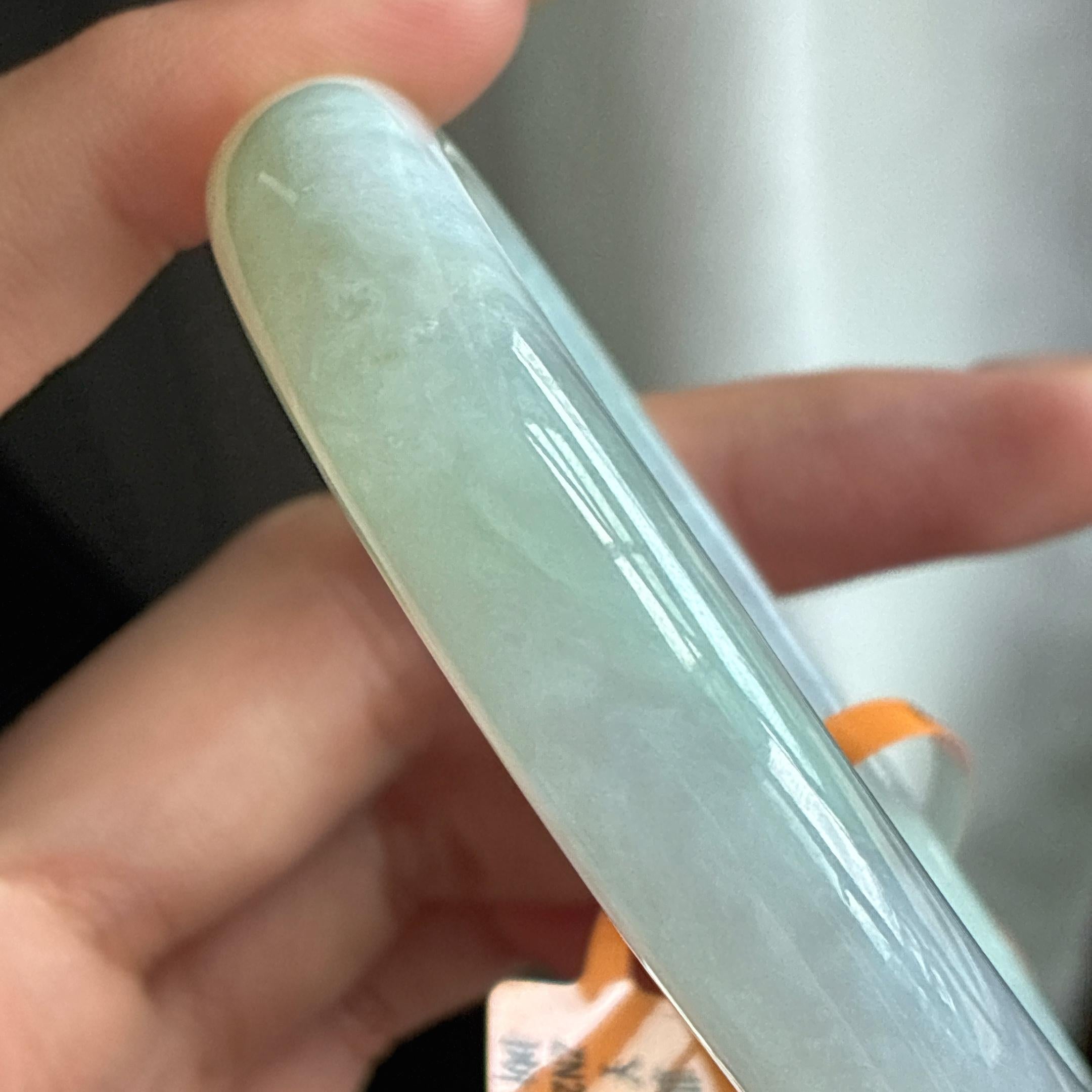 细糯种黄翡正圈平安镯 53圈 天然缅甸A货翡翠（yc441270）
