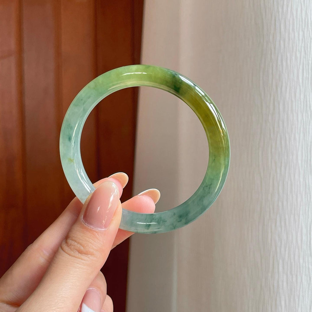 冰种黄翡飘花特色镯（51.6mm）（yc374100）