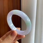糯冰淡春彩翡翠平安镯（50.5mm）（yc276395）