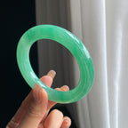 冰种满色翡翠圆条手镯（58.5mm）（yc376772）