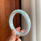 糯冰飘花翡翠平安镯（56.7mm）（yc375384）