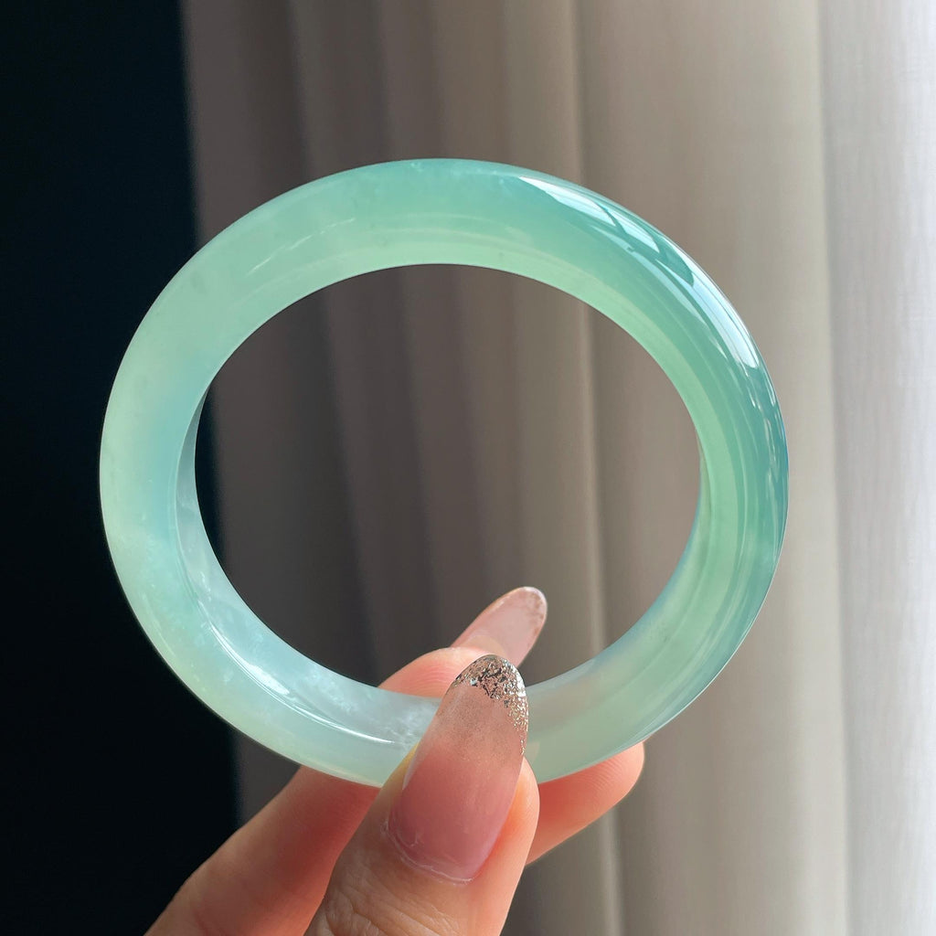 冰种晴底翡翠平安镯（56mm)（yc361747）