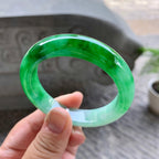 细糯种飘阳绿平安镯（51.7mm）（yc199591）