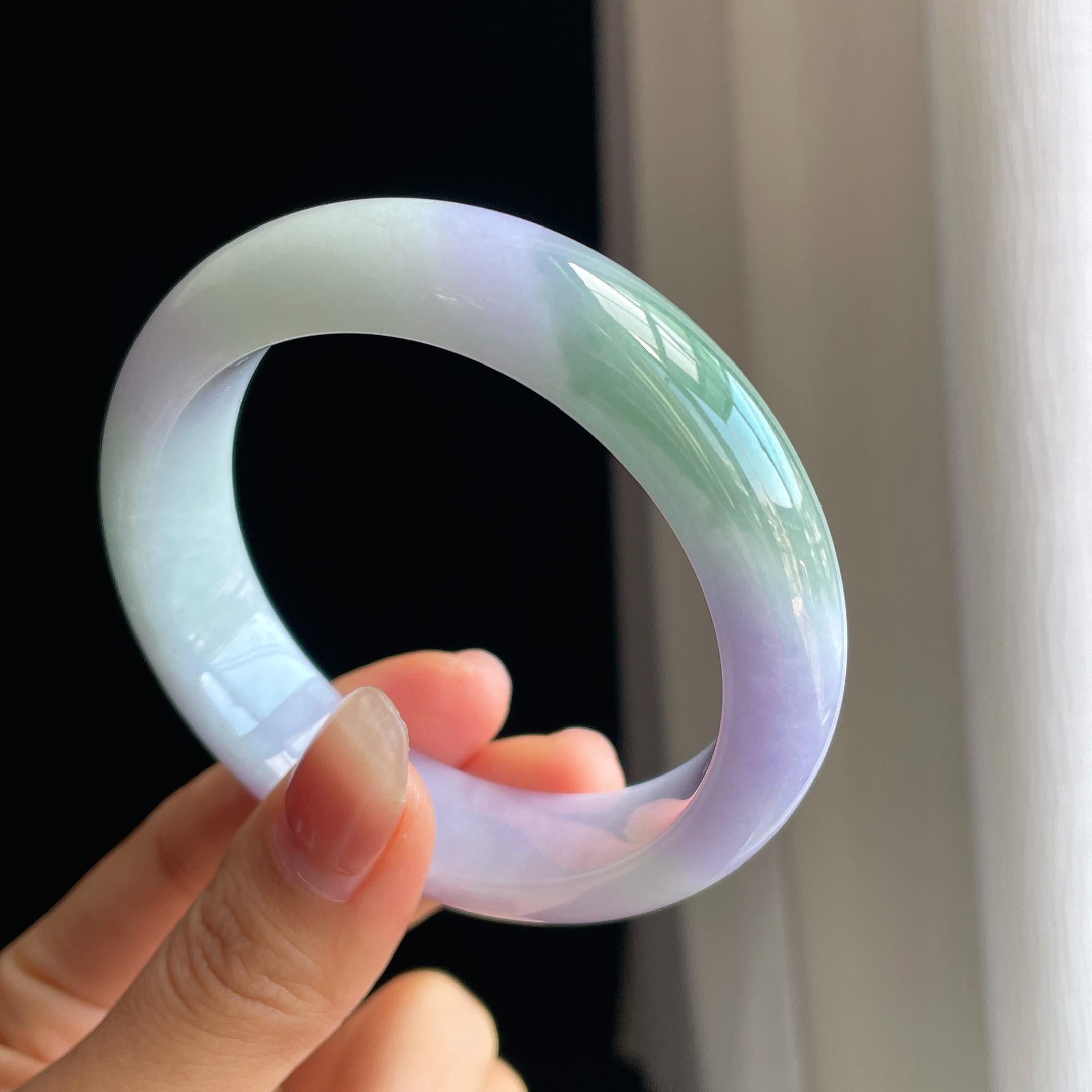 糯冰紫罗兰翡翠平安镯（57mm）（yc325798）