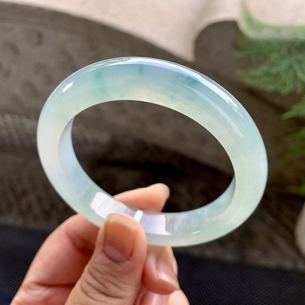 糯冰种飘花平安镯（55.3mm）（yc255596）