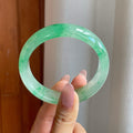 冰种飘绿花翡翠平安镯（59mm）（yc284563）