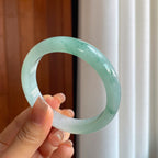 糯冰飘花翡翠平安镯（56.5mm）（yc366944）