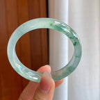 冰玻种飘花翡翠平安镯（57.5mm）（yc318559）