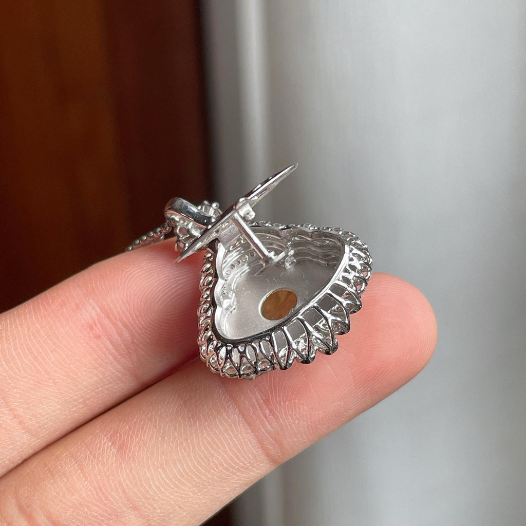 18k金镶冰种黄翡翡翠佛公（yc250559）