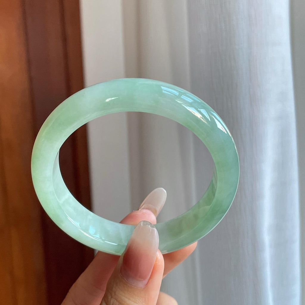 糯冰晴底翡翠平安镯（55.5mm）（yc274435）