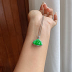 18k金钻镶糯冰满绿翡翠佛公（yc269036）