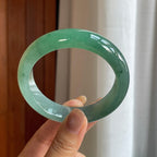 糯冰种湖水绿翡翠平安镯（59mm）（yc415361）