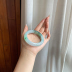 冰种飘花翡翠平安镯（55mm）（yc282500）