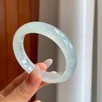 冰种淡底色翡翠平安镯（55mm）（yc266505）