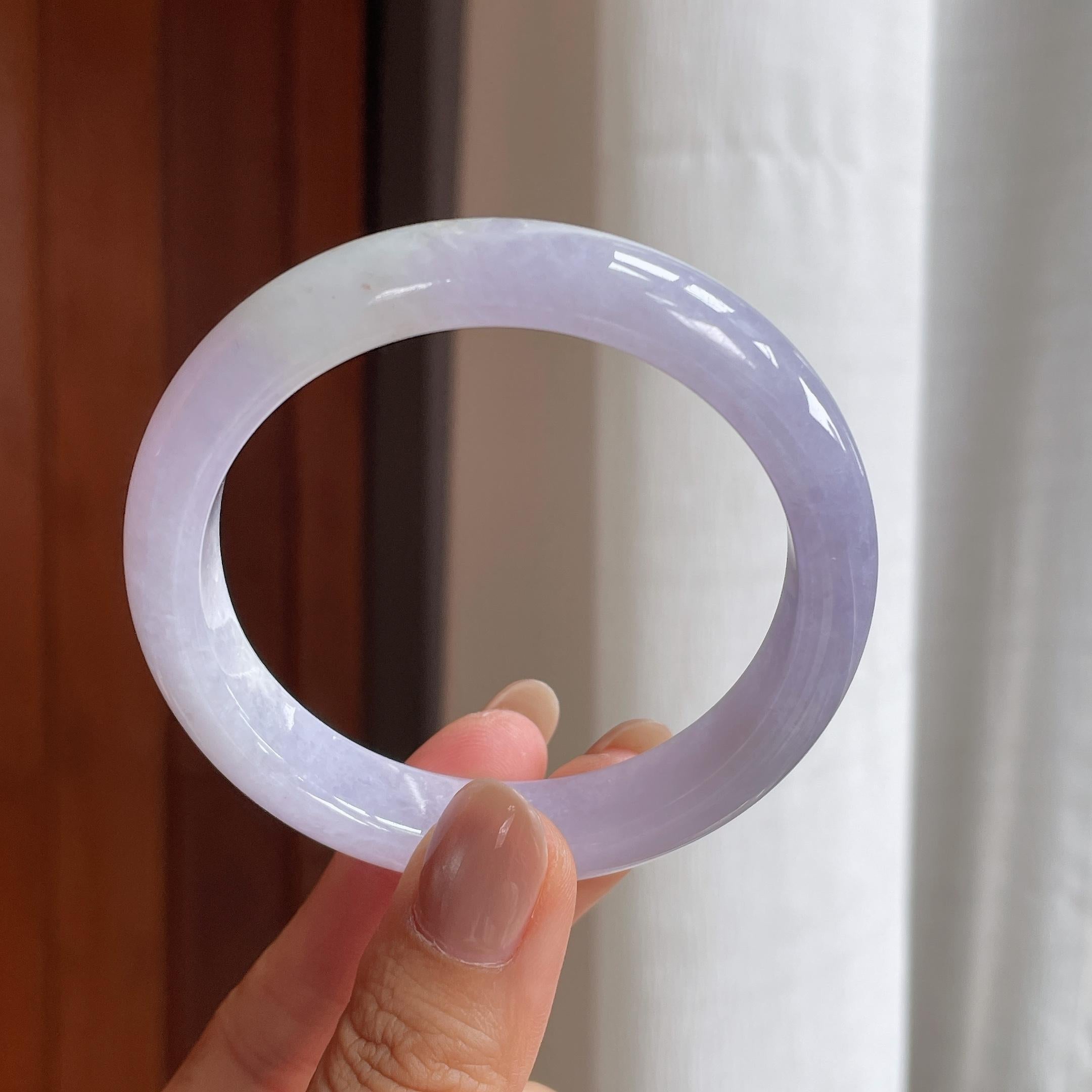 糯冰紫罗兰翡翠平安镯（55.7mm）（yc404787）