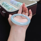 糯冰圆条湖水蓝翡翠手镯（55.5mm）（yc017384）