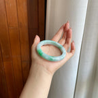 细糯冰飘花翡翠平安镯（55.7mm）（yc287976）