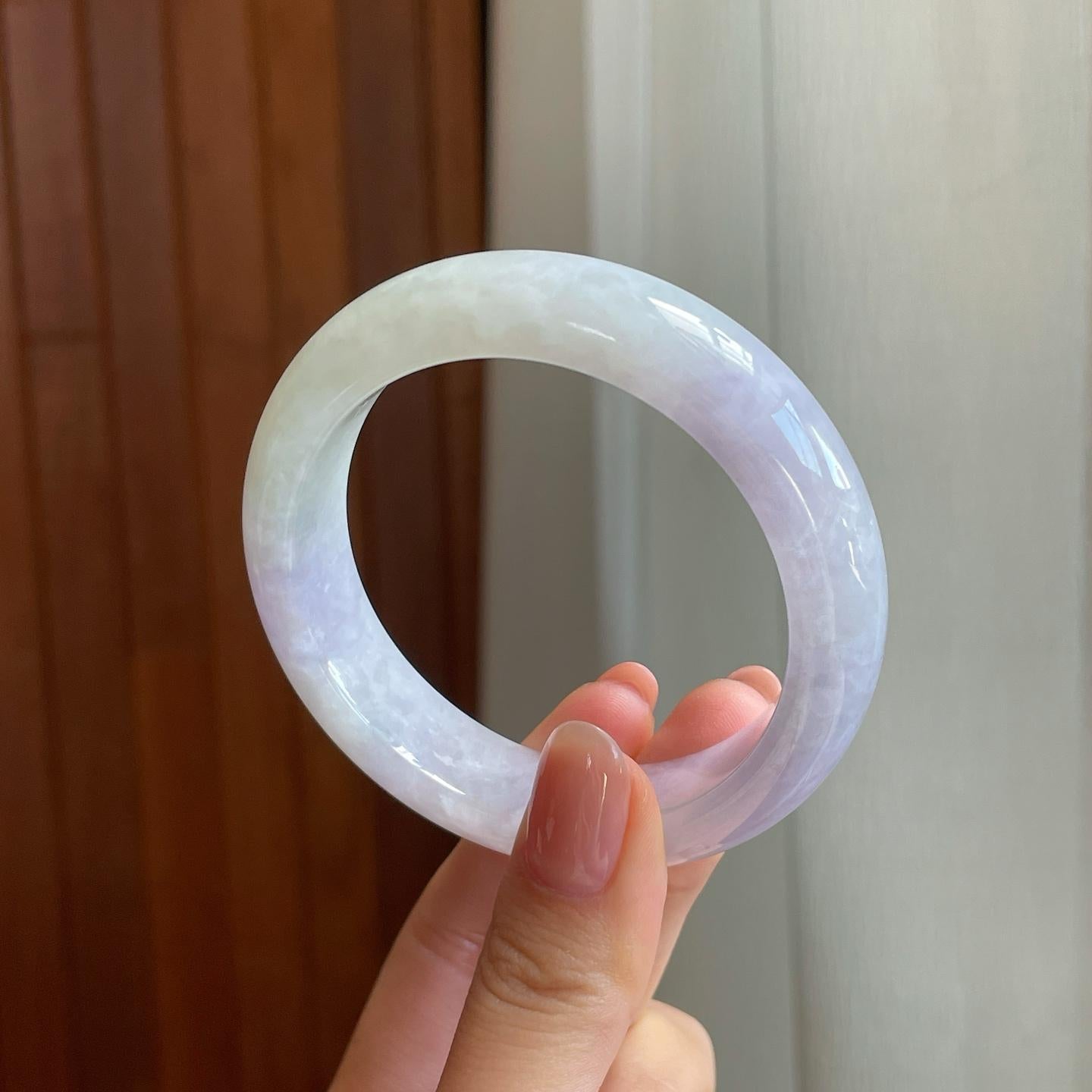 糯冰淡春底带色平安镯（54.7mm)（yc320783）