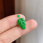 裸石糯种满绿翡翠叶子（yc249145）