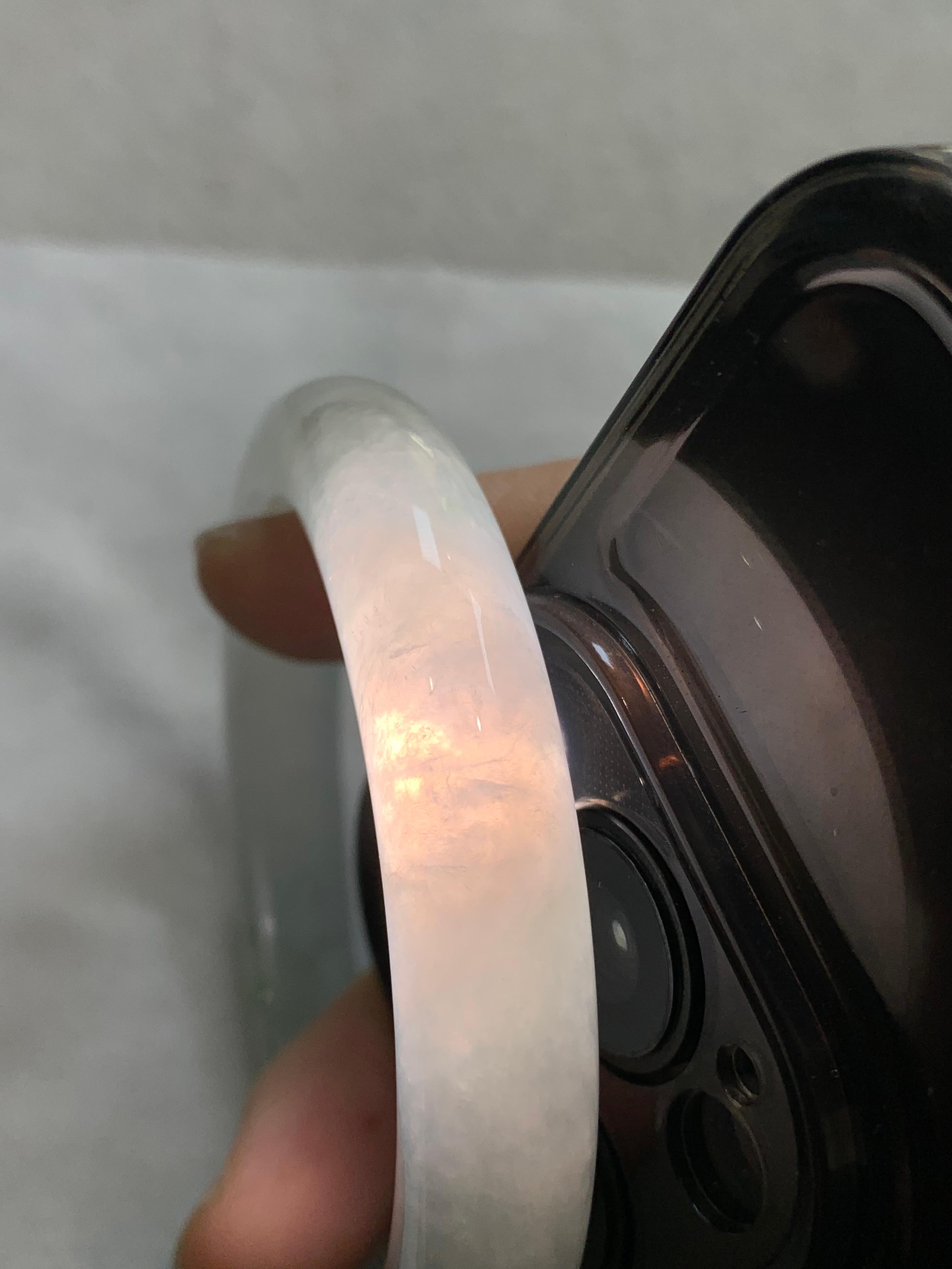 糯冰种晴底飘花平安镯（55.8mm）（yc307305）