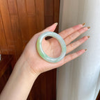 糯冰黄加绿翡翠平安镯（52mm)（yc424256）