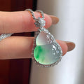 18k金镶冰种飘绿花葫芦挂件 天然A货缅甸翡翠（yc455744）
