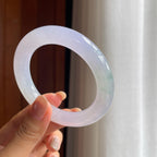 冰种淡春底翡翠圆条手镯（54.5mm）（yc424276）