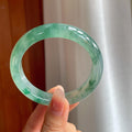 冰种飘花翡翠平安镯（58mm）（yc333075）